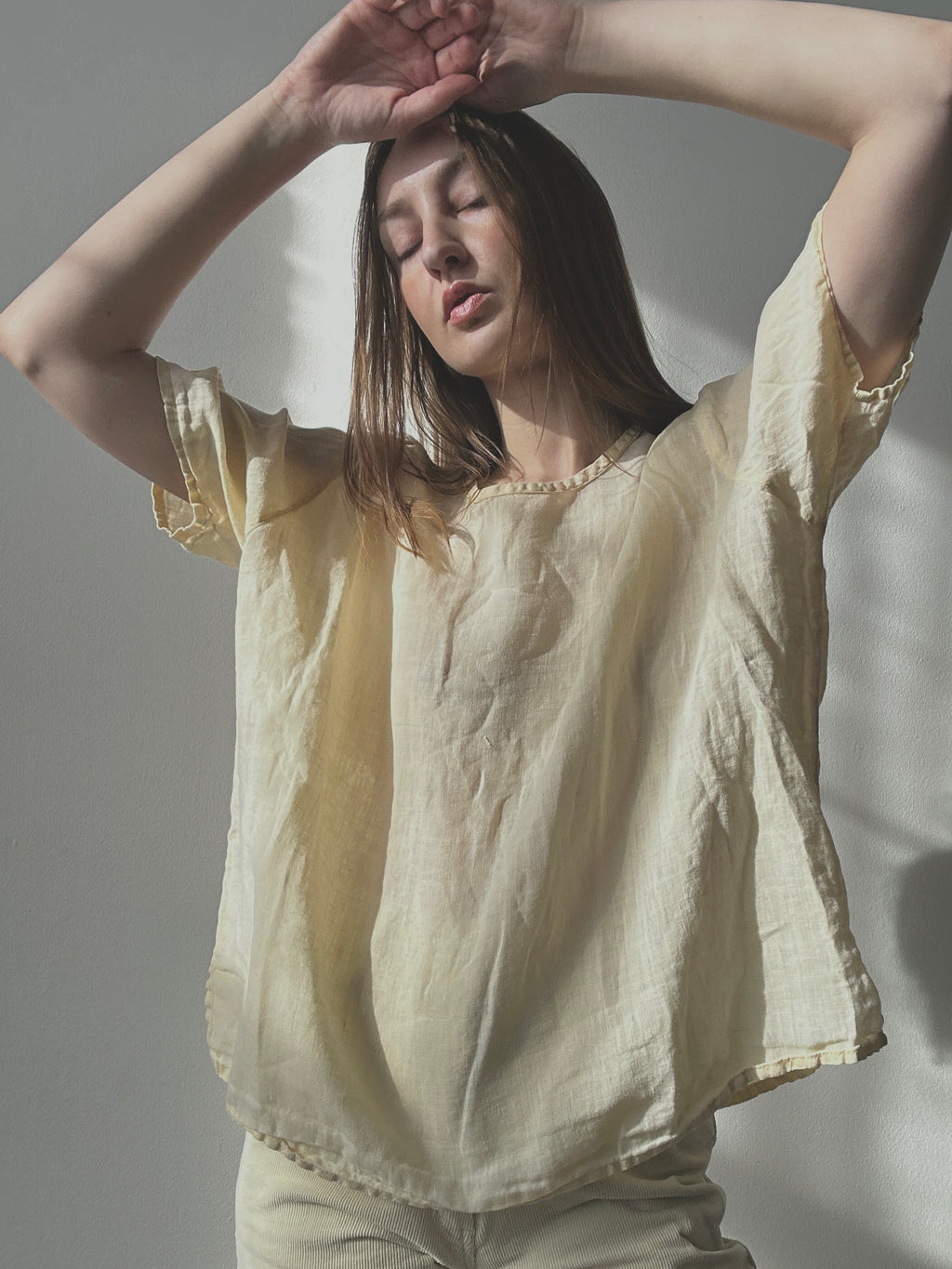LINEN BOXY TEE