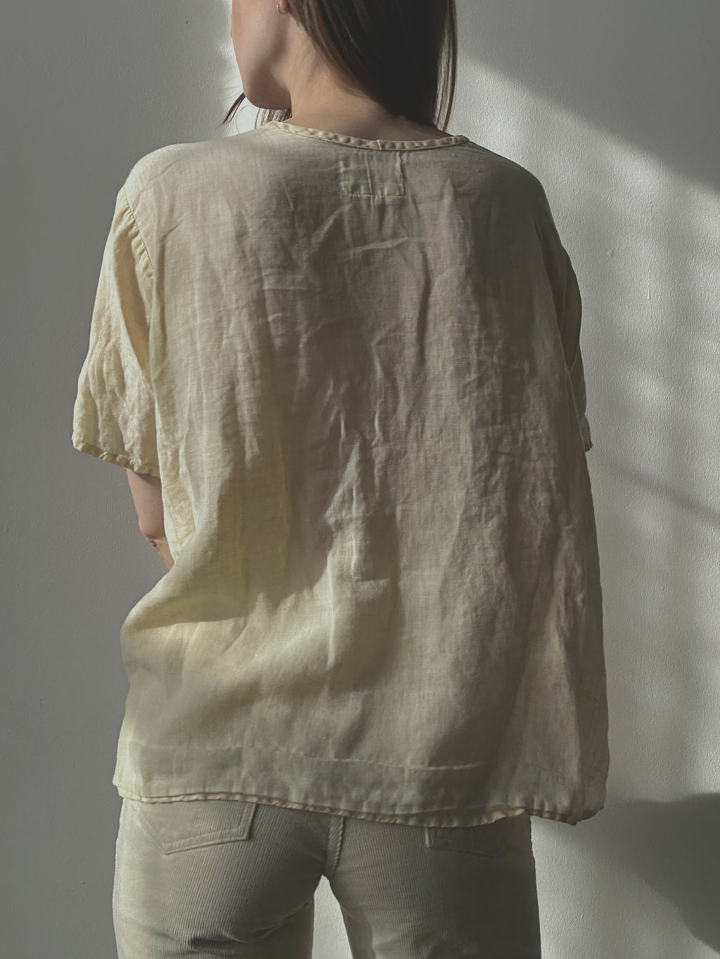 LINEN BOXY TEE