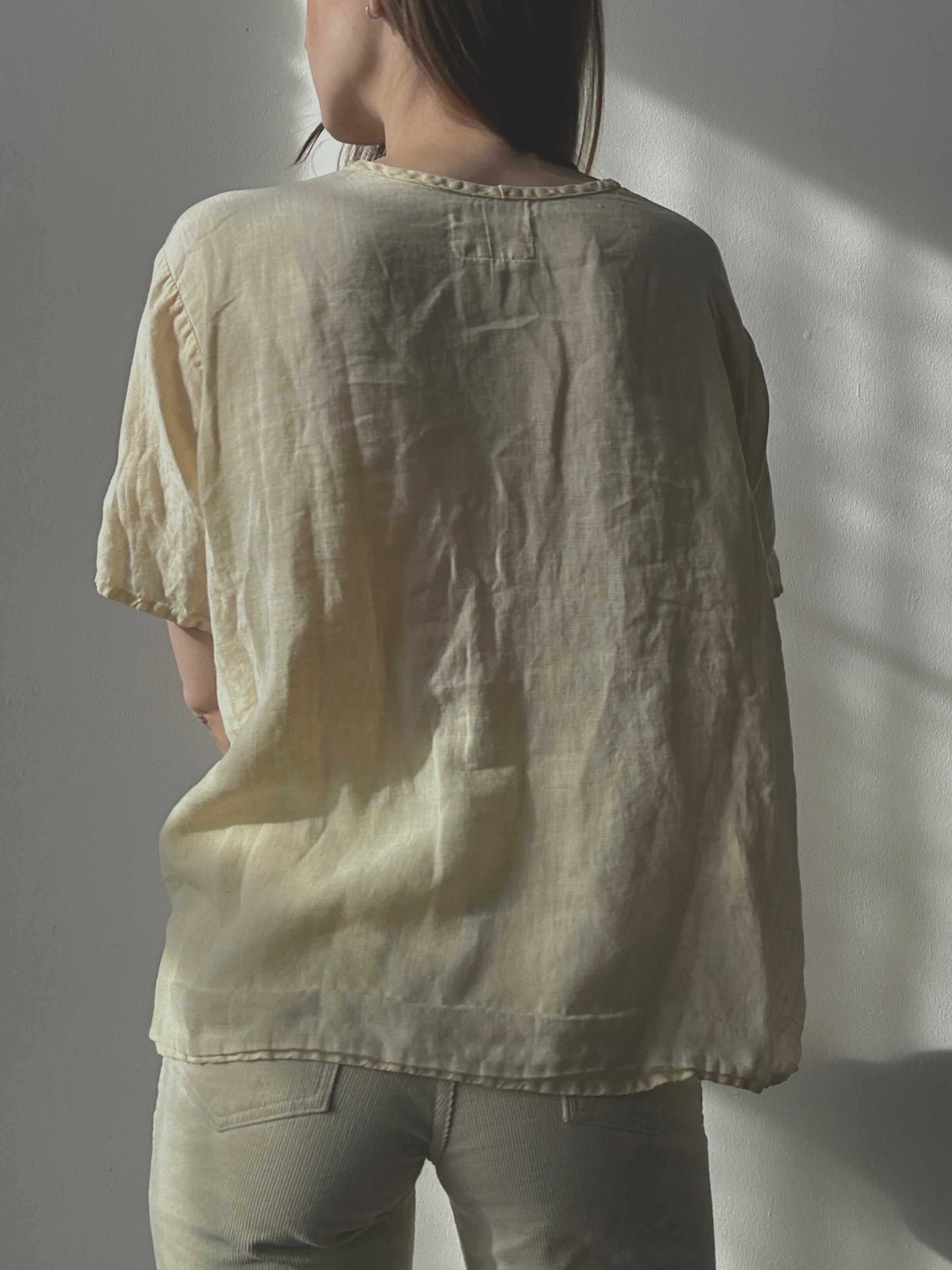 LINEN BOXY TEE