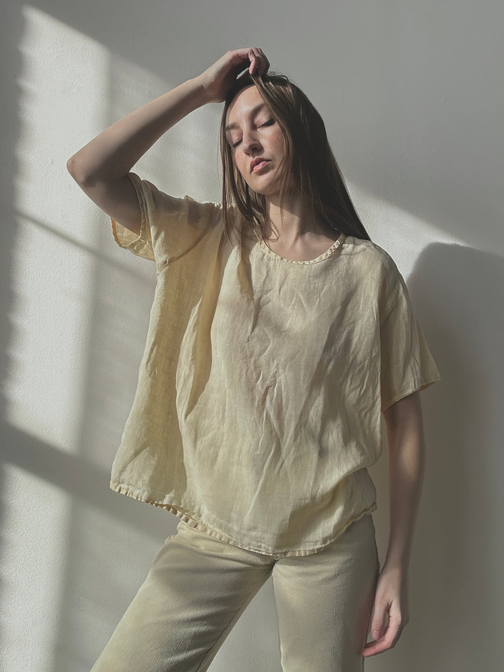 LINEN BOXY TEE