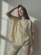 LINEN BOXY TEE