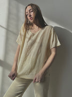 LINEN BOXY TEE