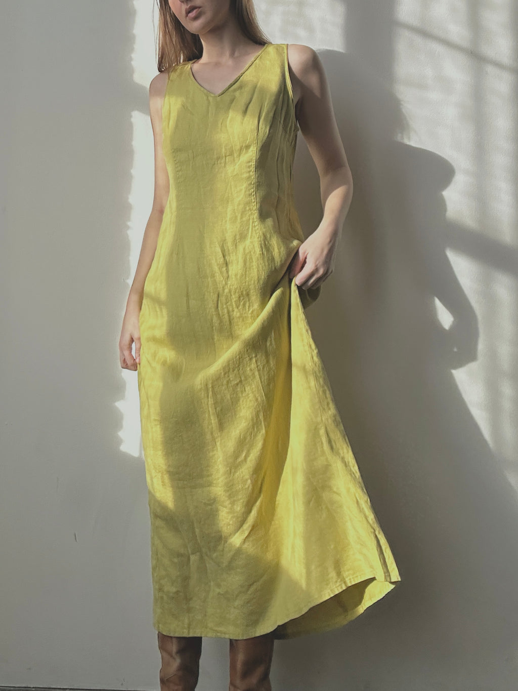 CHARTRUESE LINEN DRESS