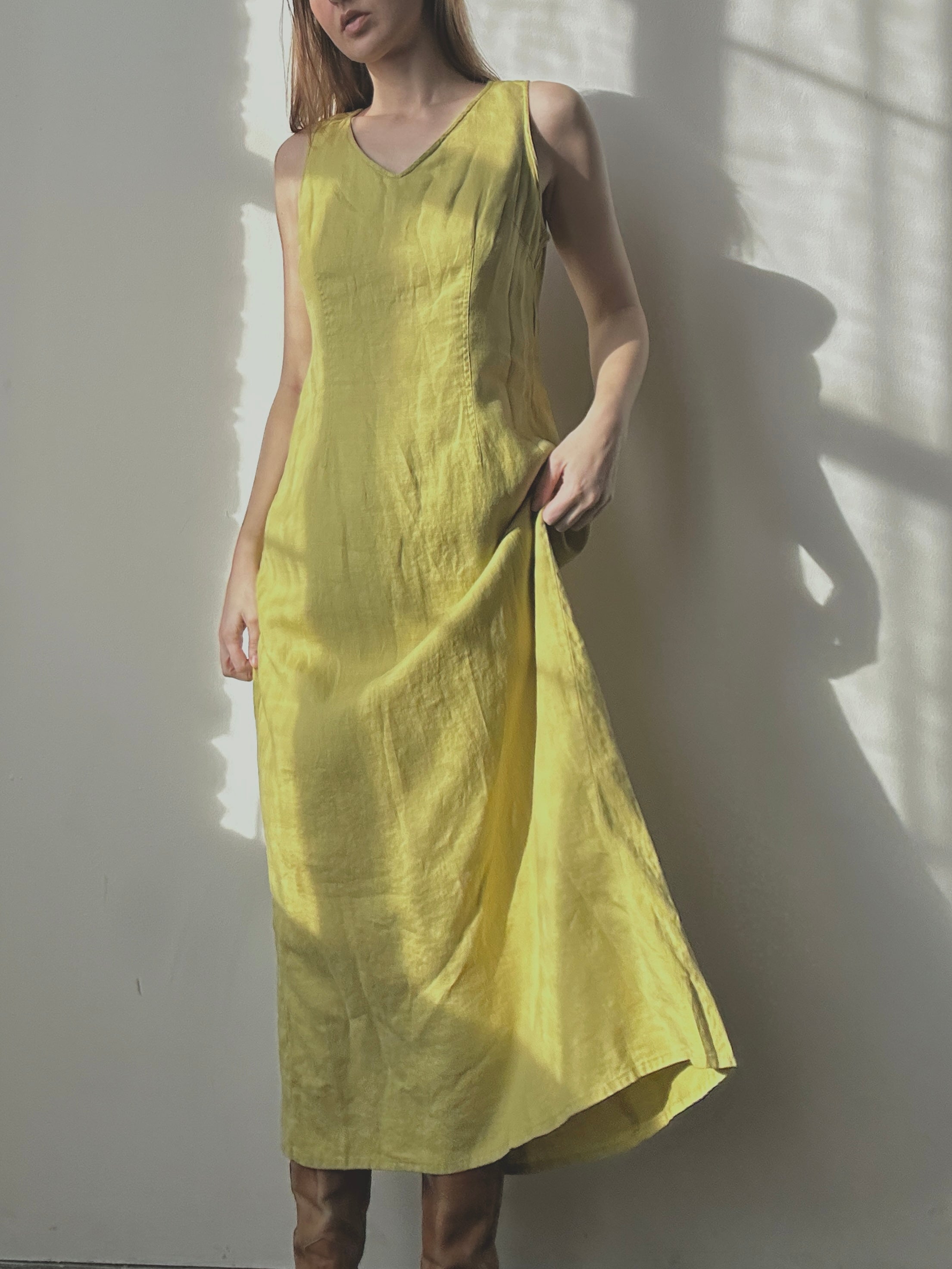 CHARTRUESE LINEN DRESS