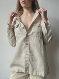 LINEN BUTTON UP