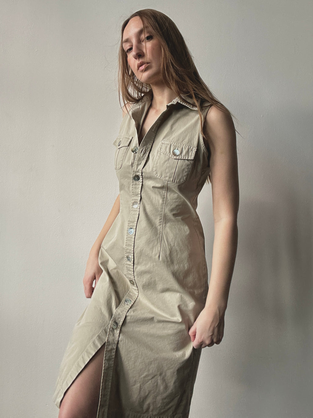 COTTON BUTTON UP DRESS