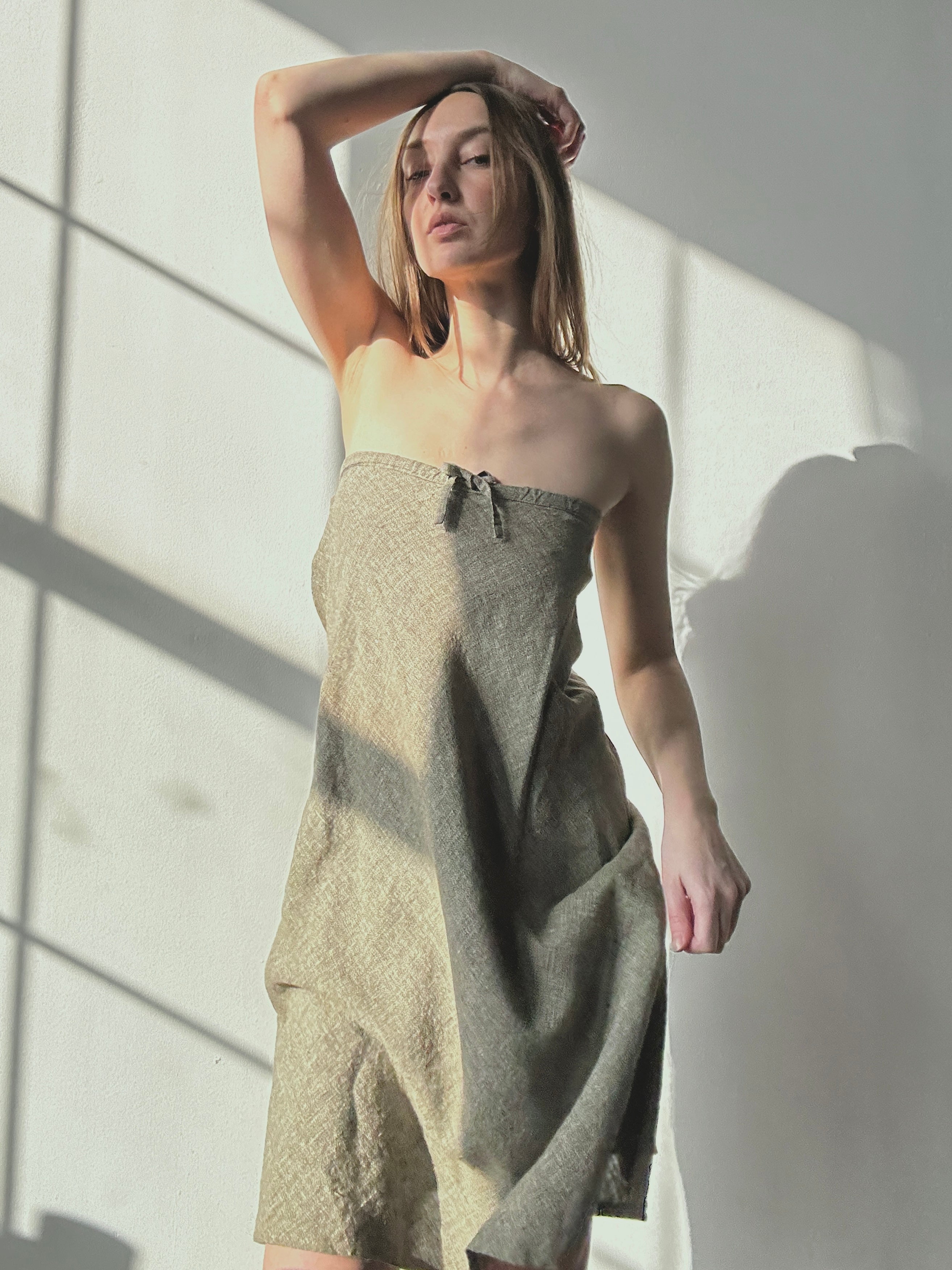 LINEN STRAPLESS DRESS AND/OR SKIRT