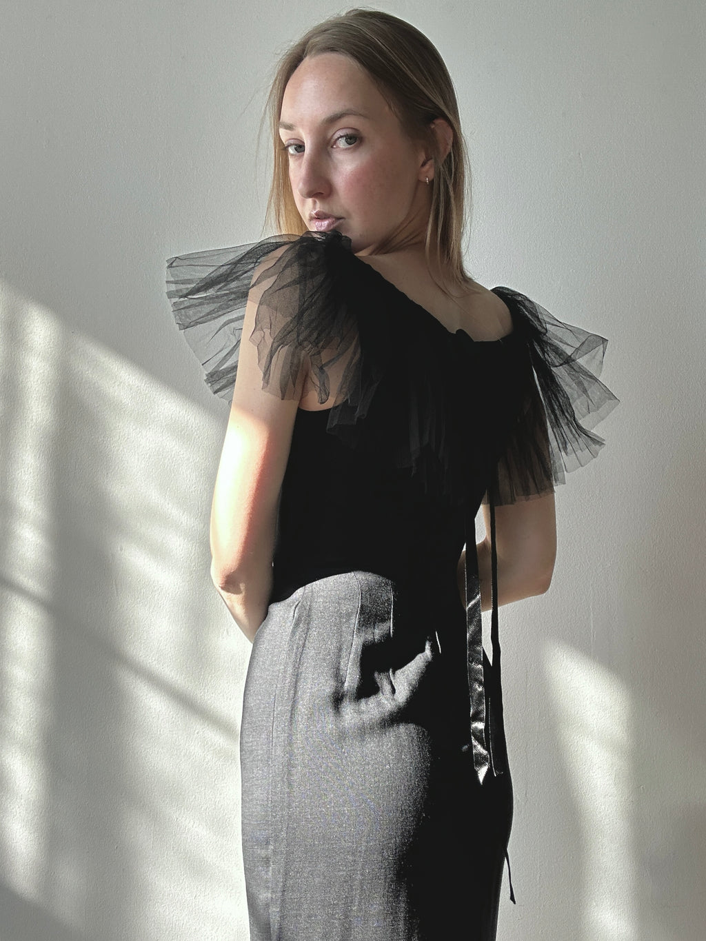Tulle Neckline Dress