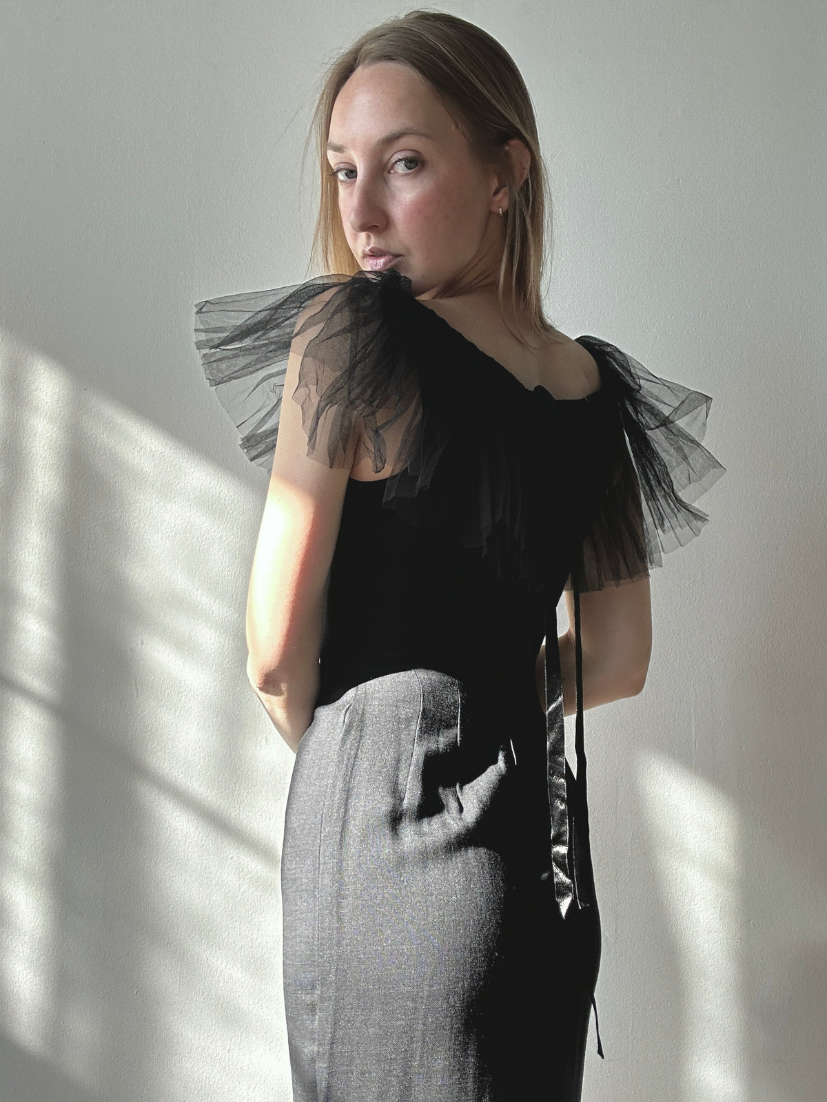Tulle Neckline Dress