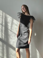 Tulle Neckline Dress