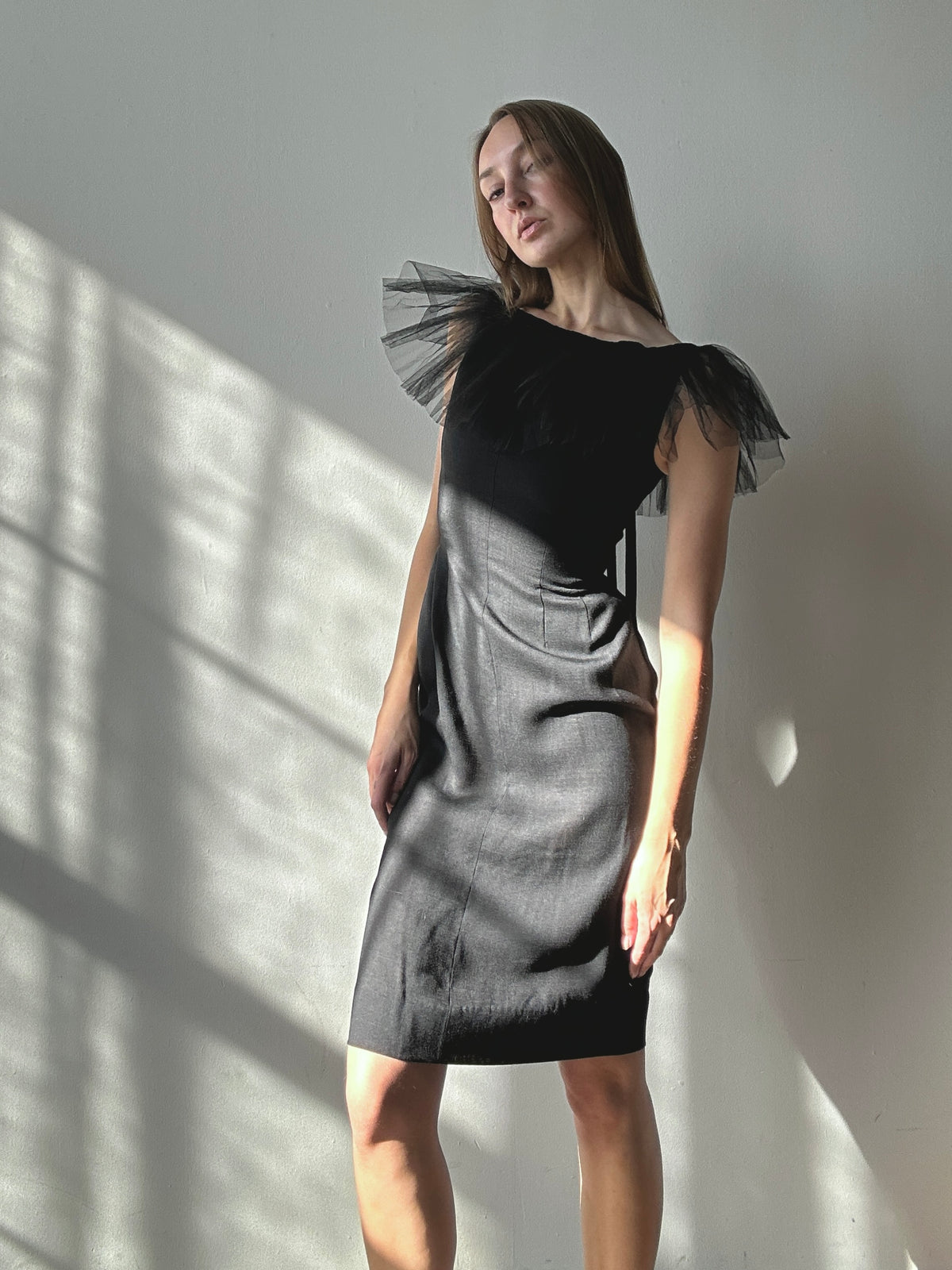 Tulle Neckline Dress
