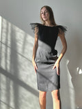 Tulle Neckline Dress