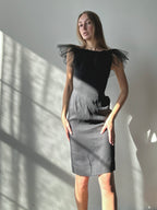 Tulle Neckline Dress