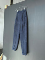 Navy Pinstripe Trousers