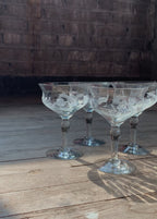 Etched Coupe Glasses